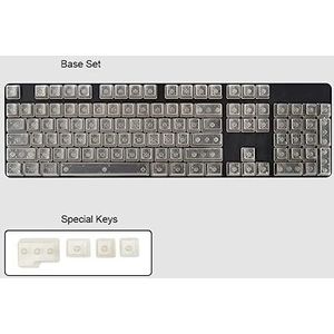 Transparante ABS-toetsen met 104 toetsen, mechanisch toetsenbord in OEM-vorm, zonder achtergrondverlichting, transparante RGB-toetsen (transparant wit)