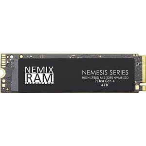 NEMIX RAM Nemesis-serie 4TB M.2 2280 Gen4 NVMe SSD voor PlayStation 5 en pc gamingmachines Snelste schrijfsnelheden tot 7415 mbps Ondersteunt PCIe 4 (PCIe3 Backward Compatible)
