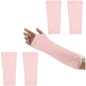 Set van 4 arm cast cover elastische korte gips afdekkingen beschermer arm sling sleeve cast decoraties voor arm badkamer douche gegoten wound cover wasbare hoes (lichtroze)