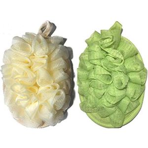 2 STKS Exfoliërende Body Spa Badhandschoen voor mannen & vrouwen - Loofah Sponge Borstels Poef Bad Mesh Brush - Douche Scrubber Verwijder Dode Huid 5 × 7 inch