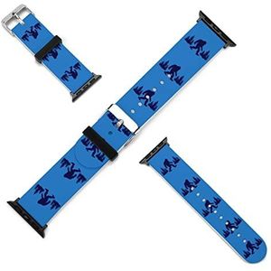 Grappige blauwe Bigfoot siliconen horlogebanden zachte horlogebandjes sport horloge polsbandjes horlogeband voor mannen vrouwen 42 mm/44 mm