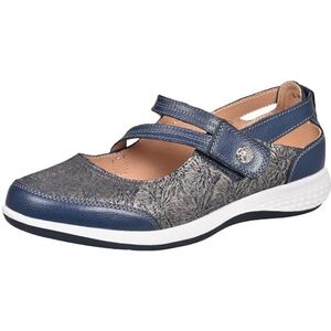 Dames Mary Jane sandalen platte pumps EEE brede pasvorm comfortabele bar schoenen UK maat 3-9, marineblauw, 38 EU