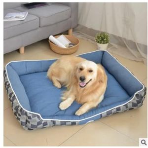 Hondenmand Ademend Mechanisch wassen Verwarmend hondenhuis for honden Katten Antislipbodem Zacht materiaal Nest Hondenmanden(Blue,70x55cm Less15kg pet)