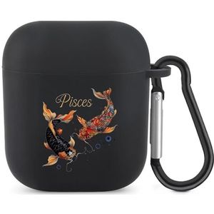 Vissen Sterrenbeeld Leuke Case voor AirPods 2 & 1 Shockproof Beschermende Hoofdtelefoon Gevallen Cover Met Sleutelhanger voor Mannen Vrouwen