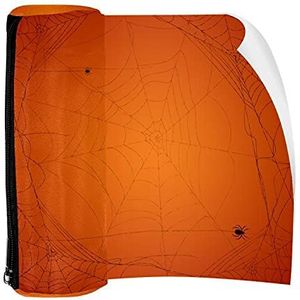 Potlood Case Pen Tas Houder met Rits Coin Organizer Tassen Make-up Cosmetische Pouch voor Vrouwen Tiener Meisjes Jongens Kinderen, Oranje Spijnenweb