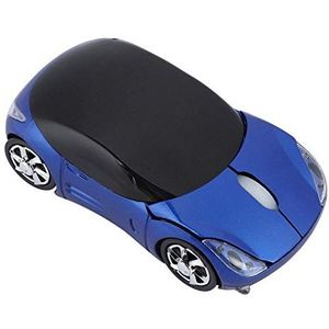 2.4G auto-vormige draadloze muis, 1600 DPI optische muis, 2,4 GHz draadloze transmissie, 3 knoppen met scrollwiel, voor pc, laptop, tablet, gamingkantoor(blauw)