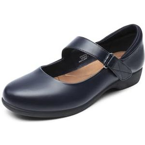 Dream Pairs Mary Jane-schoenen met riempjes, casual werk, kantoor, comfortabele schoenen voor dames, voor wandelen, school en werk, marineblauw, 38 EU