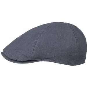 Lipodo Linnen Pet Dames/Heren - cap flat hat zomer met klep voor Lente/Zomer - S (55-56 cm) donkerblauw