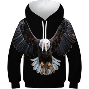 GTDKSUEVG Heren Kids Hoodies Luipaard 3D Grafische Atletische Ademend Lange Mouw Casual met Grote Zakken Tiener Meisje Jongen, Stijl-9, 6-7 jaar