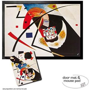 1art1 Wassily Kandinsky, Two Black Spots 1923 Deurmat (70x50 cm) + Muismat (23x19 cm) Cadeauset