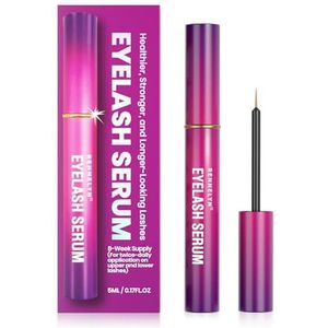 Wimperserum wimpergroeiversterker: geavanceerde natuurlijke formule voor lange verdikkende wimpers (aubergine, 5 ml)