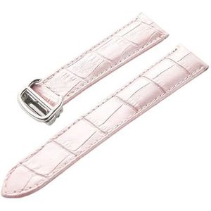 LQXHZ Lederen Band Hoofdlaag Koeienhuid Vervanging Compatibel Met Cartier Blauwe Ballon Horlogeband Mannen En Vrouwen Armbandaccessoires(Color:Pink,Size:13mm)