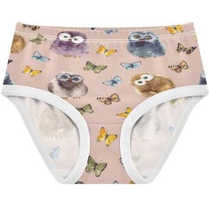 YOUJUNER Meisjesondergoed Leuke Uil Vlinder Patroon Peuter Slipje Katoenen Broek Kleine Meisjes Slips Comfort Kids Onderbroek, Meerkleurig, 4 jaar
