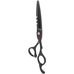 Kappersschaar, Platte Schaar 6 Inch met Stelschroeven voor Thuisgebruik (Zwart)