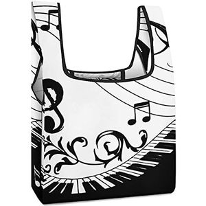 Chique Muziek Piano Toetsenbord Note Boodschappentassen Opvouwbare Tote Bag Boodschappentassen Reizen Opbergtas Pouch