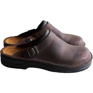 KCHYCV Casual schoenen dikke bodem slippers heren vierkante kop sandalen antislip platte bodem reizen strandschoenen grote maat 38-48 (kleur: bruin, maat: 48)