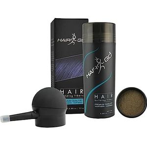 HAIR GO Premium schudhaar + applicator voor haarverdichting strooihaar haarvezel Haarvuller (lichtbruin)