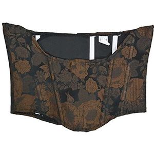 Womens Sexy Bustier Corset Top Y2K Eyelet Lace-up Floral Print Push Up Crop Tops Vintage Tank Party Clubwear Bodice