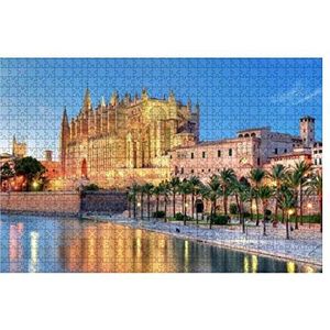 Puzzel 1000 Stukjes Kathedraal van Palma De Mallorca Spanje Puzzel Moeilijk Jongen Onmogelijke Puzzel Uniek Ontwerp Houten Puzzel Volwassenen