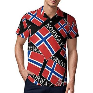 Noorse vlag heren golf poloshirt zomer korte mouw T-shirt casual sneldrogende T-shirts S