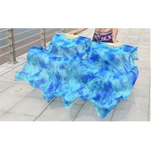 Danswaaier, zijden waaiers, Buikdanswaaier van bamboezijde, veelkleurig, verpakking 2 stuks(Roze,150cm)