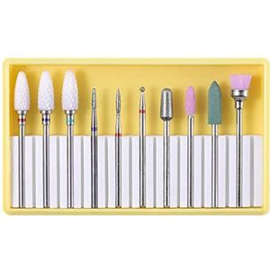 10Pcs Keramische Nail Boren Slijpen Polijsten Hoofd Schoonmaak Borstel Set BH-01