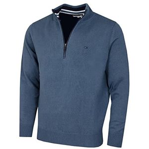 Calvin Klein - Golf - Heren Trui - Katoen/Acryl - Halve Ritssluiting