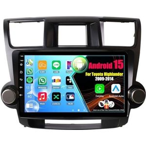 Android 15 2 Din Autoradio 10in Auto Stereo voor Toyota Highlander 2009-2014 met Draadloze Carplay Android Auto Bluetooth GPS Navigatie(4Core(2+32GB))