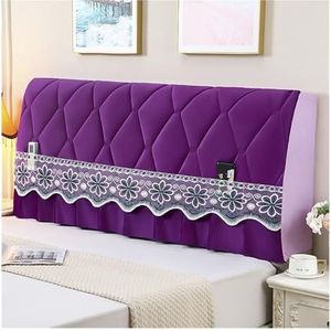 Bedhoofdeindehoezen bed rug matras decoratief kussen hoofdbord hoes sprei luxe hoofdeinde in de slaapkamer slaapcomfort thuis (kleur: paars, maat: B 190 x H65 cm)