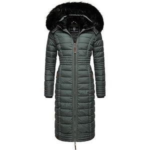 Navahoo Umay Winterjas, voor dames, warme gewatteerde jas, lang, met capuchon, maten XS - XXL, stormy blue, L