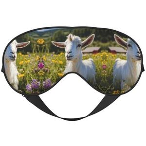 Geit Print Zacht Verduisterend Oogmasker, Reizen Oogmasker, Zijslaper Ooghoezen, Slaap Oogmasker voor Mannen Vrouwen