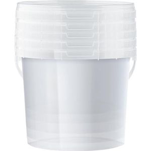 POSH Emmer met deksel 10 l, transparant, kunststof, geschikt voor levensmiddelen, lekvrij, geurloos, robuust, stabiel, luchtdicht, emmer met handvat (3, 10 l)