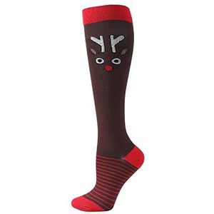 Kerstcompressiesokken sport kuiten stretch compressiesokken voor mannen en vrouwen, Maat L:, G