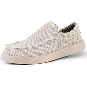 Kickback Don Juan - Heren Slip On Loafers - Lichtgewicht Canvas Slip in Schoenen - Heren Loafers - Heren Casual Schoenen - Slip on Zomerschoenen - Kleur Off White - Maat EU44