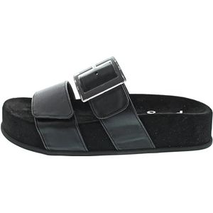 Muiltjes - Effen - Imitatieleer - Middelhoge Hak - Gespsluiting