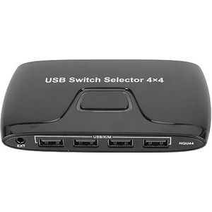 4x4 USB Switch Selector, USB 2.0 Plug en Play USB Switcher Compact voor Muis