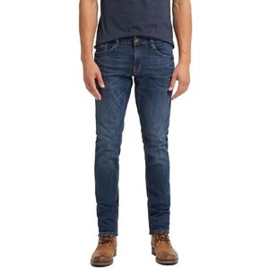 MUSTANG Heren Jeans Oregon Tapered Fit Stretch Denim Broek 99% Katoen Blauw Grijs Zwart W30 - W40, Mid Blue Denim (1009374-883), 32W / 34L