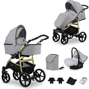 Kinderwagenset babyzitje 3 in 1 en Isofix 4 in 1 naar keuze Mata by SaintBaby Gold Rock 09-G 2in1 zonder babyzitje