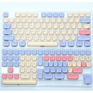QPSJXN KBDiy 138 PBT Japanse Koreaanse KOA Profiel Keycap Set ISO Stijl Russisch Wit Compatibel Met Mechanische Toetsenborden 7U (Marshmallow-JA)