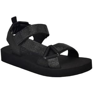 GUESS Nylaha platte sandaal voor dames, Zwart 001, 36.5 EU