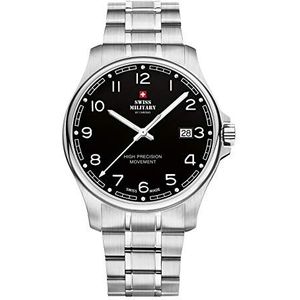 Swiss Military Heren 3 Handen Datum Horloge 100 Meter WR Saffier Crystal SM30200.16