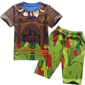 Moana Pyjama Sets Jongens Maui Pyjama Peuter Kleding Nachtkleding Lange Mouw Cartoon Nachtkleding 2 Stuk Outfit