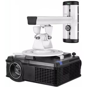 Projectorbeugel Projectorbeugel Verstelbare ophangbeugel Universele rotatie Muurophanging for en achter Heffen Telescopisch plafond Kantoor en huishoudelijk gebruik Projectoraccessoires(White)