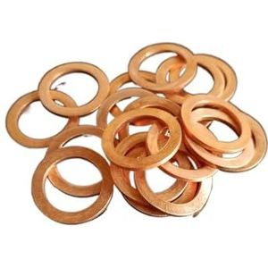 Ringen, vlakke ringen, Koperen platte ring M25 afdichting pakking binnendiameter 25 mm afdichtingsring dunne plaat T3 rode koperen(25x28x1 (25pcs))