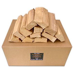 PINI Grillhout zonder koken, beuken, 20 kg, brandhout, ca. 25 cm, voor pizzaoven, grill, rookoven, open haard, vuurschaal
