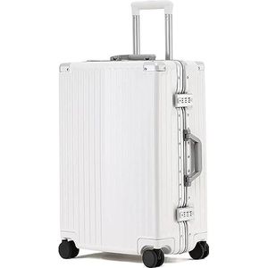 Bagage Trolley Koffer Universele Harde Bagage Veilig Combinatieslot Koffer 360 ° Universele Wielbagage Reiskoffer Handbagage (Color : White, Size : 24 inch)