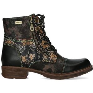 Laura Vita - Veterlaarsjes - Brons - Bloemenprint - Blokhak