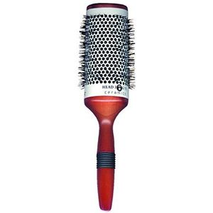 Head Jog 73. 63mm Keramische Houten Radiale Ronde Borstel. Styling & Volumising Haar Tool Met Nylon Varkenshaar & Geventileerd, Keramische Vat Voor Glad Haar Met Glans