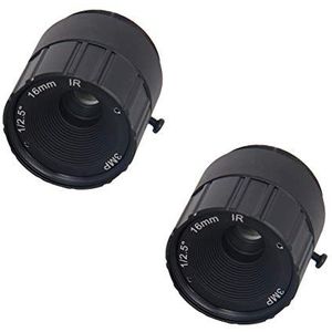 Othmro Camera Lens 16 mm Brandpuntsafstand 3MP F1.4 1/3 Inch Groothoek voor Camera 2 stks