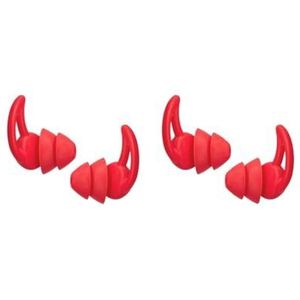 2 Set van Slapen Oordopjes Siliconen Oordopjes Ruisonderdrukking Herbruikbare Oordopjes voor Kantoor Thuis, Rood, 2 Lagen, Vlamrood, 2layer